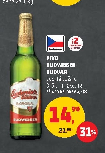 PIVO BUDWEISER BUDVAR