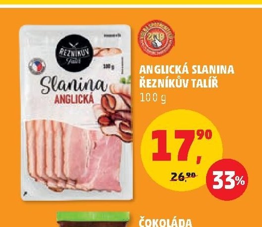 Anglická slanina Řezníkův talíř 100 g