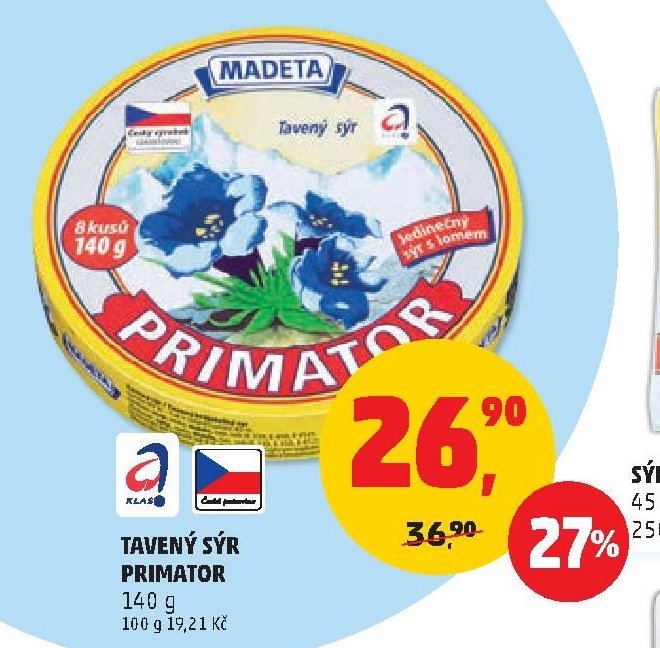 Tavený sýr Primator