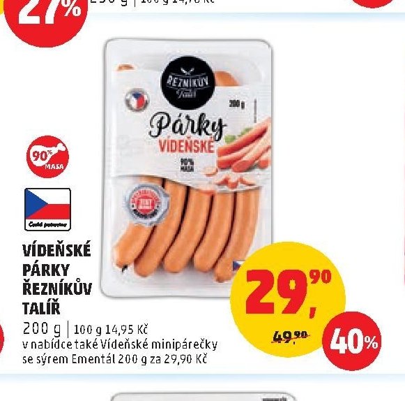 Vídeňské párky Řezníkův talíř