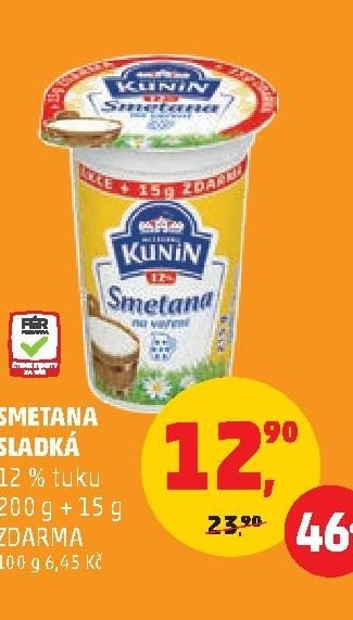 SMETANA SLADKÁ 12 % tuku