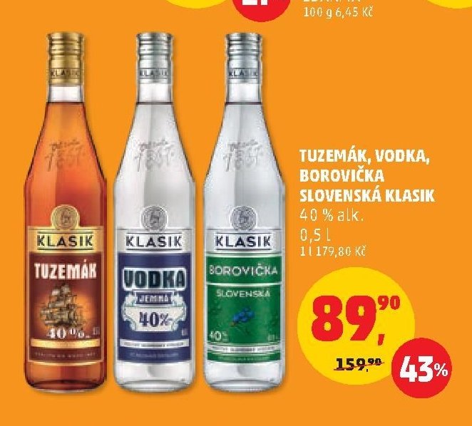 TUZEMÁK, VODKA, BOROVIČKA SLOVENSKÁ KLASIK