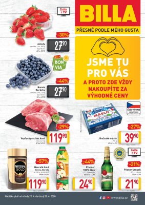 akční leták BILLA 22.4.2020-28.4.2020