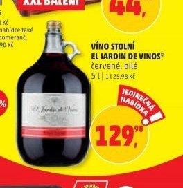 VÍNO STOLNÍ EL JARDIN DE VINOS červené, bílé 5 l