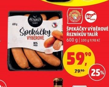 ŠPEKÁČKY VÝBĚROVÉ ŘEZNÍKŮV TALÍŘ 600 g