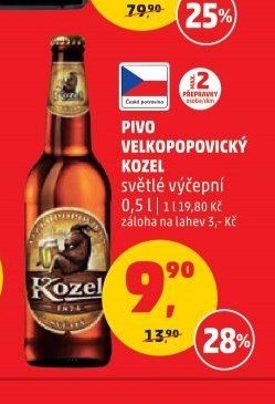 PIVO VELKOPOPOVICKÝ KOZEL světlé výčepní 0,5 l