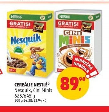 CEREÁLIE NESTLÉ Nesquik, Cini Minis