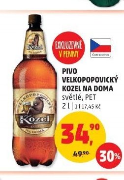 PIVO VELKOPOPOVICKÝ KOZEL NA DOMA 2 l