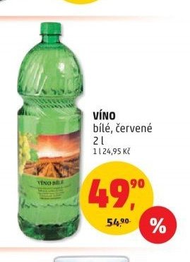 VÍNO bílé, červené 2 l