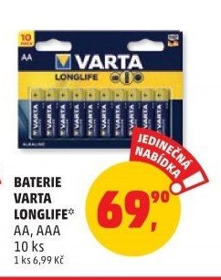 BATERIE VARTA LONGLIFE AA, AAA 10 ks