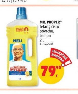 MR. PROPER tekutý čistič povrchu, Lemon