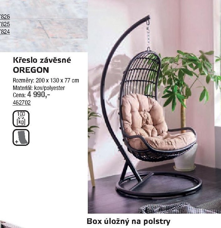 Křeslo závěsné OREGON - UNI HOBBY akcniletaky.com