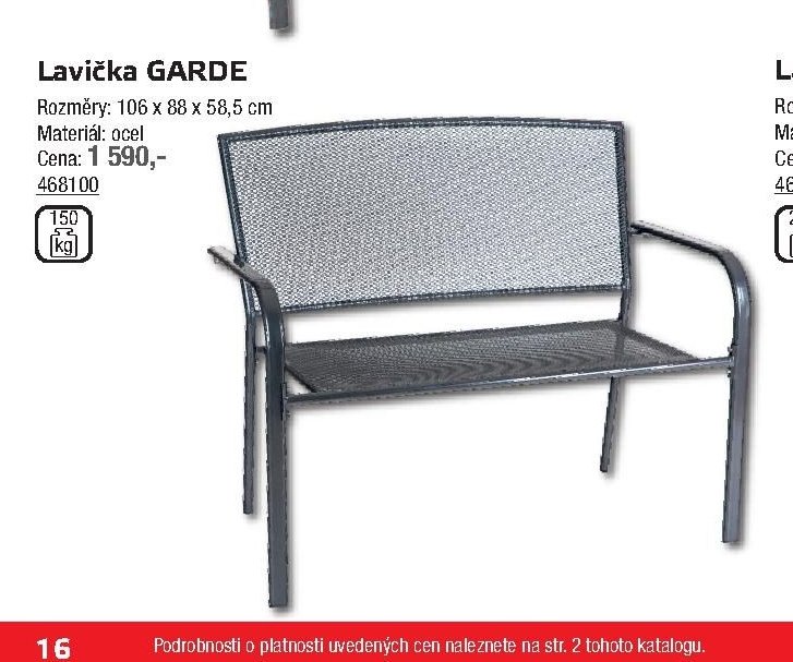 Lavička GARDE - UNI HOBBY akcniletaky.com