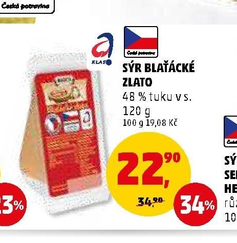 SÝR BLAŤÁCKÉ ZLATO 48 % tuku v s. 120 g