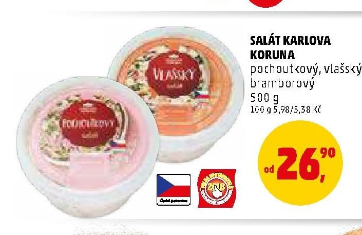 SALÁT KARLOVA KORUNA pochoutkový, vlašský, bramborový 500 g