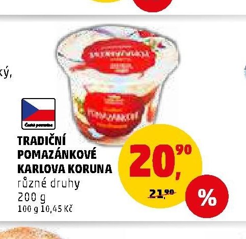 TRADIČNÍ POMAZÁNKOVÉ KARLOVA KORUNA různé druhy 200 g
