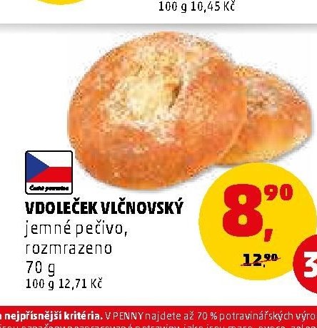 VDOLEČEK VLČNOVSKÝ jemné pečivo, rozmrazeno 70 g