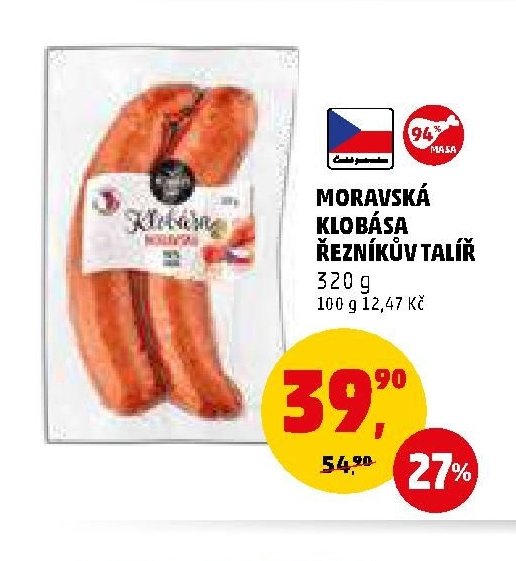 MORAVSKÁ KLOBÁSA ŘEZNÍKŮV TALÍŘ