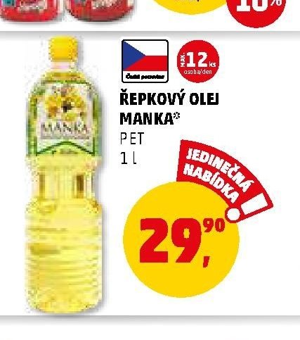 ŘEPKOVÝ OLEJ MANKA