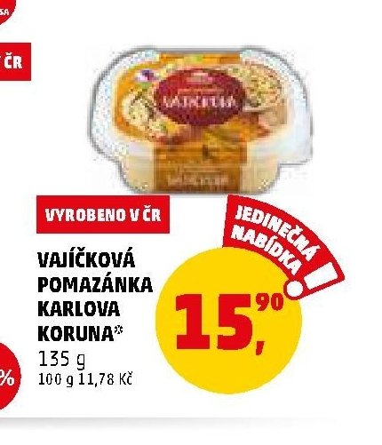 Vajíčková pomazánka Karlova Koruna