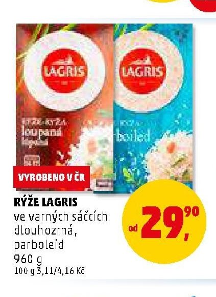 RÝŽE LAGRIS ve varných sáčcích dlouhozrnná, parboiled
