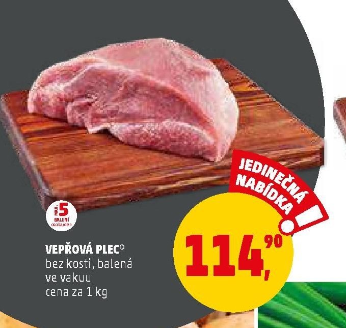 VEPŘOVÁ PLECK bez kosti, balená ve vakuu