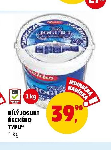 BÍLÝ JOGURT ŘECKÉHO TYPU 1 kg
