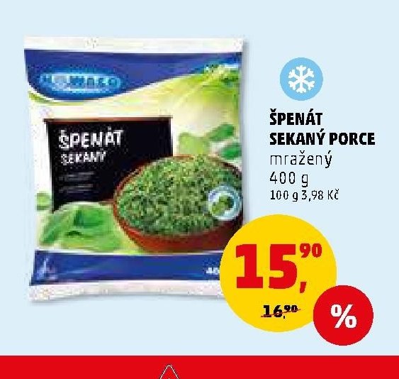 ŠPENÁT SEKANÝ PORCE mražený 400 g