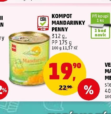 Kompot mandarinky Penny