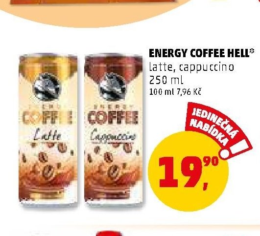 ENERGY COFFEE HELL latte, cappuccino 250 ml