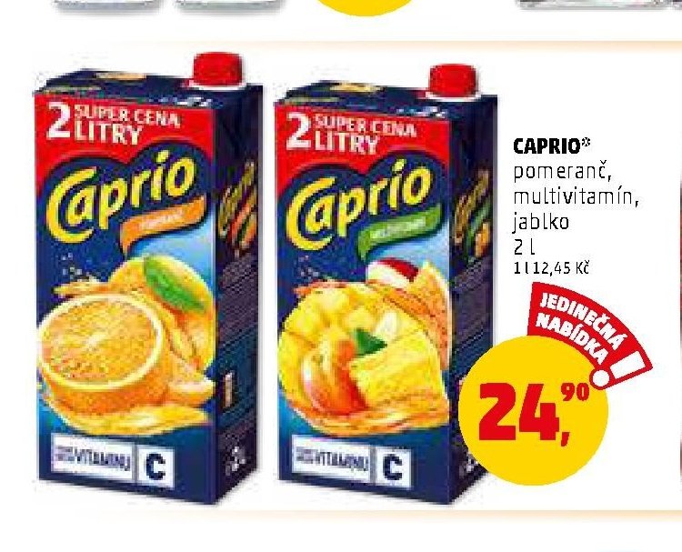 CAPRIO pomeranč, multivitamin, jablko 2 l