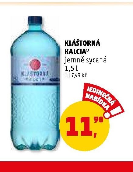 KLÁŠTORNÁ KALCIA jemně sycená 1,5 l