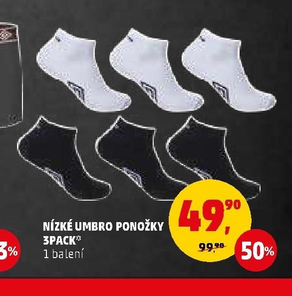 NÍZKÉ UMBRO PONOŽKY 3PACK