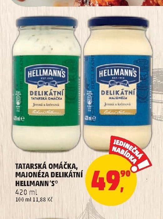 Tatarská omáčka, majonéza delikátní Hellmann's