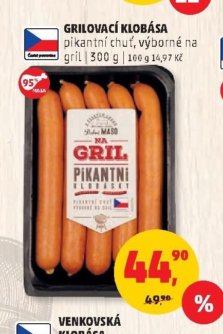 Grilovací klobása pikantní