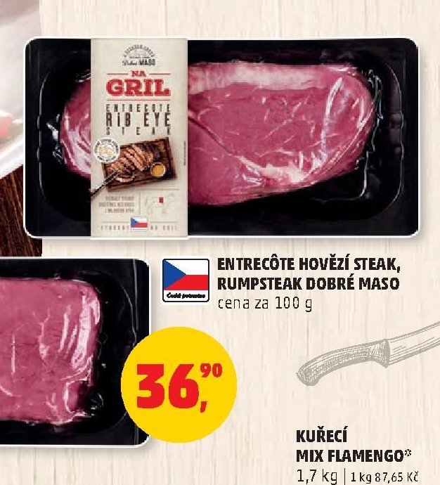 ENTRECÔTE HOVĚZÍ STEAK, RUMPSTEAK DOBRÉ MASO
