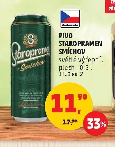 PIVO STAROPRAMEN SMÍCHOV plech