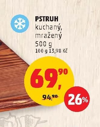 Pstruh kuchaný, mražený 500 g