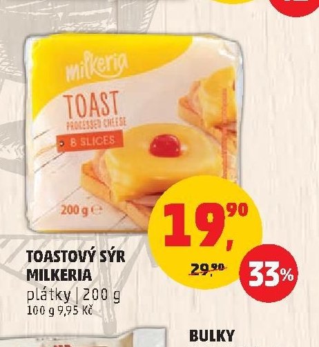 TOASTOVÝ SÝR MILKERIA plátky