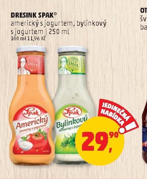DRESINK SPAK americký s jogurtem, bylinkový