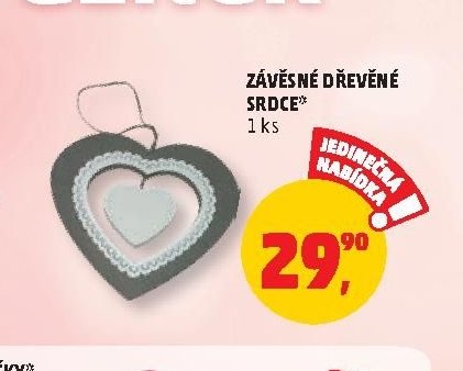 Závěsné dřevěné srdce
