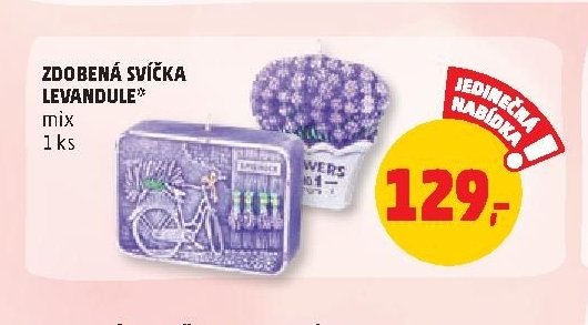 Zdobená svíčka levandule