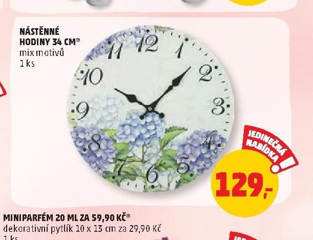 Nástěnné hodiny 34 cm
