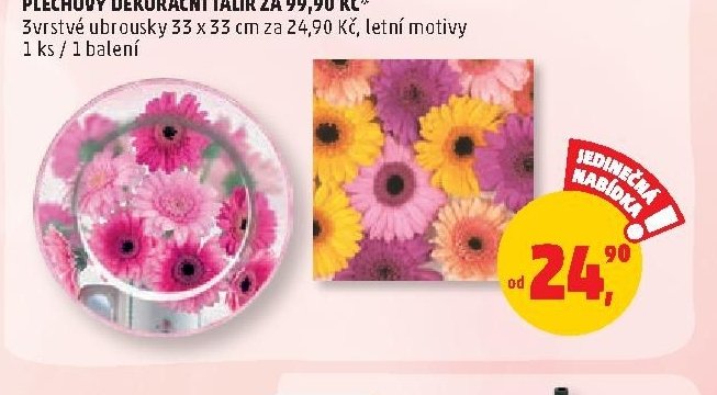Plechový dekorativní talíř / ubrousky