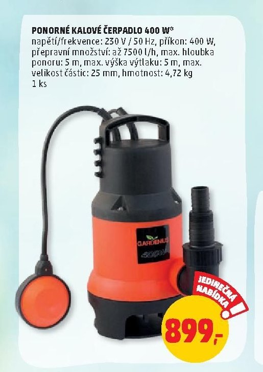 Ponorné kalové čerpadlo 400 W