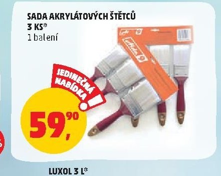 Sada akrylátových štětců 3 ks