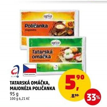 TATARSKÁ OMÁČKA, MAJONÉZA POLIČANKA