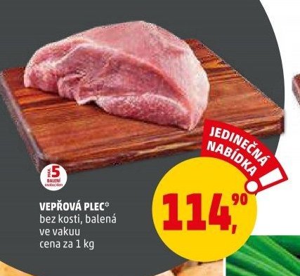Vepřová plec bez kosti, balená ve vakuu