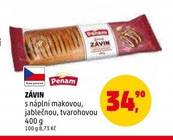 Závin s náplní makovou, jablečnou, tvarohovou