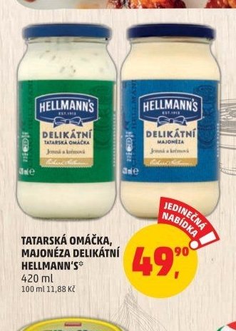 Tatarská omáčka, majonéza delikátní Hellmann's